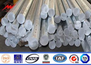 Quality 12m Africa Galvanized Steel Pole , Steel Utility Poles With 3 Levels Of Arms wholesale