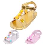 Wholesale PU Leather upper Anti-slip sandals 0-2 years girl Princess toddler