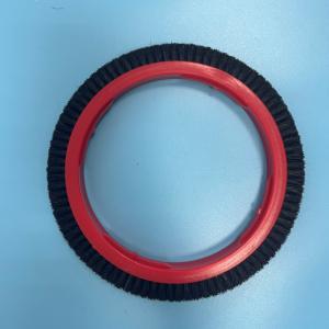 Quality Monforts Stenter Machine Parts Red Body Brush Wheel Black Nylon Hair 220*167 Size wholesale