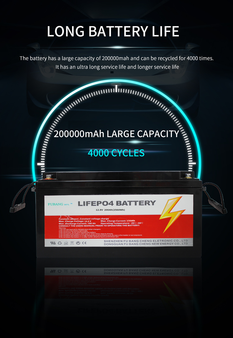 LifePO4 Deep Cycle Battery 12V 200ah Camping Caravan RV Boat Lithium Ion Battery