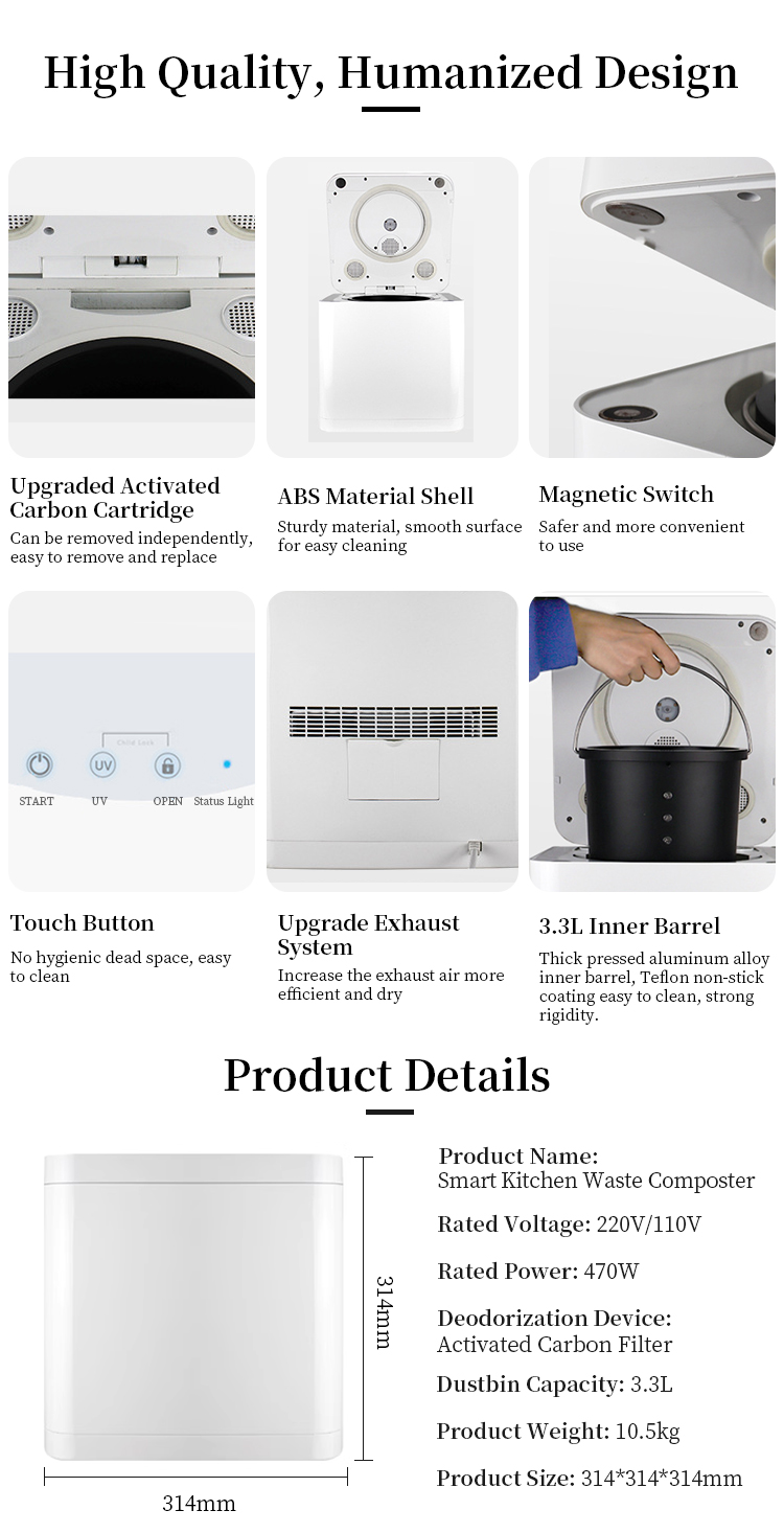 Recycle Smart Compost Countertop Machine Food Cycler Kitchen Composter