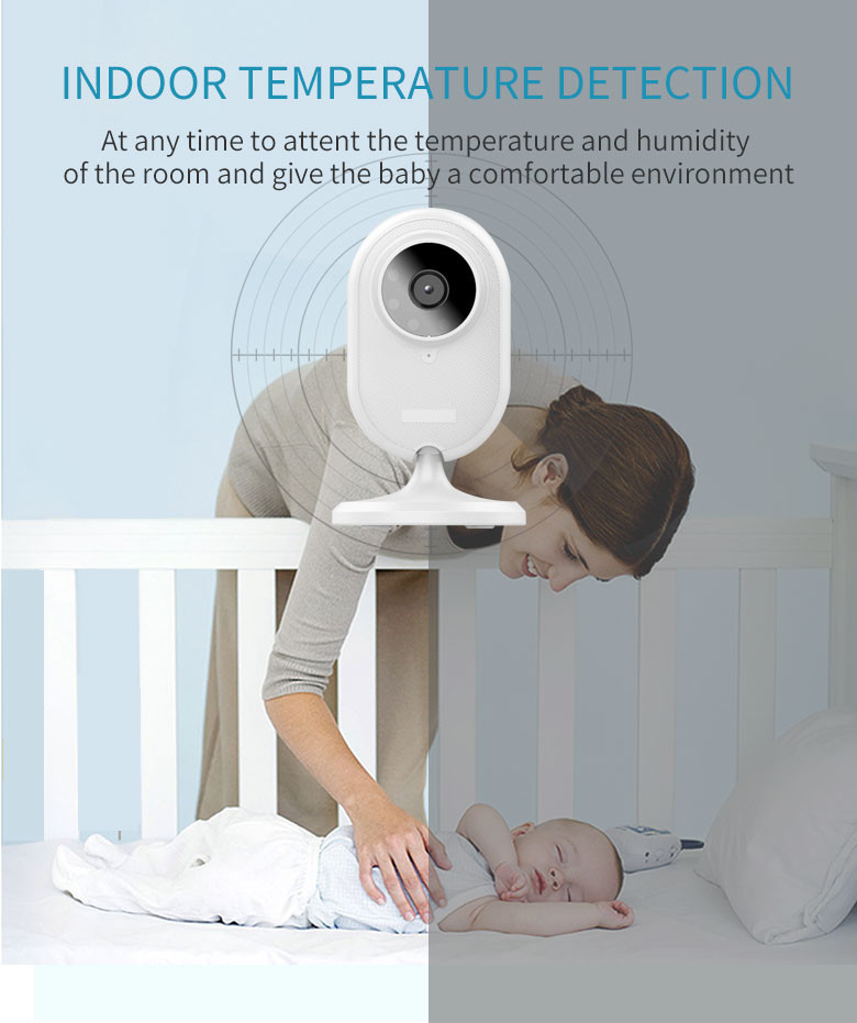 3.5" 720P Baby Monitor Cry Warning Temperature Test Alarm Setting Babyphone