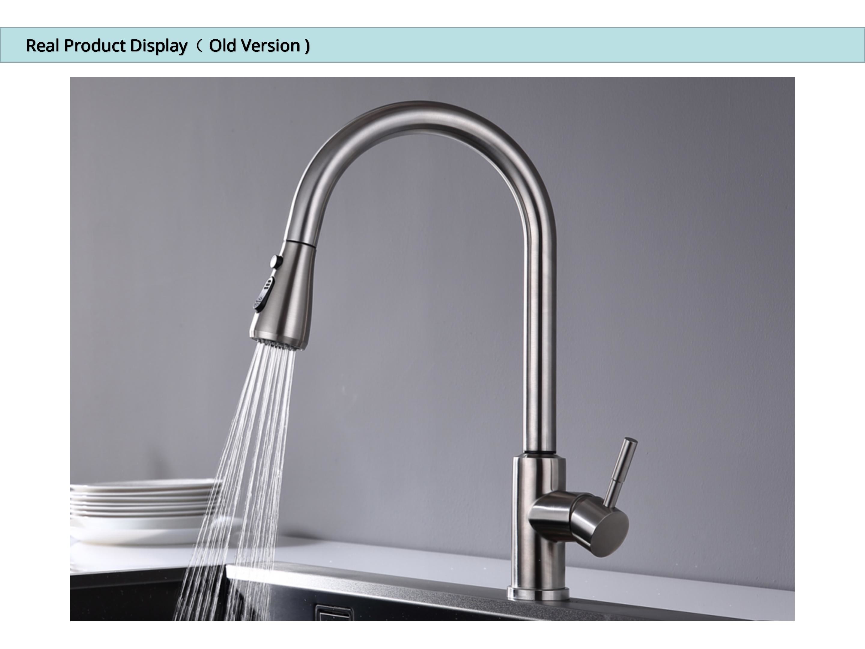Swiveling Ball Joint 18/10 Stainless Single Hole Kitchen Faucet Brushed Nickel for Rv