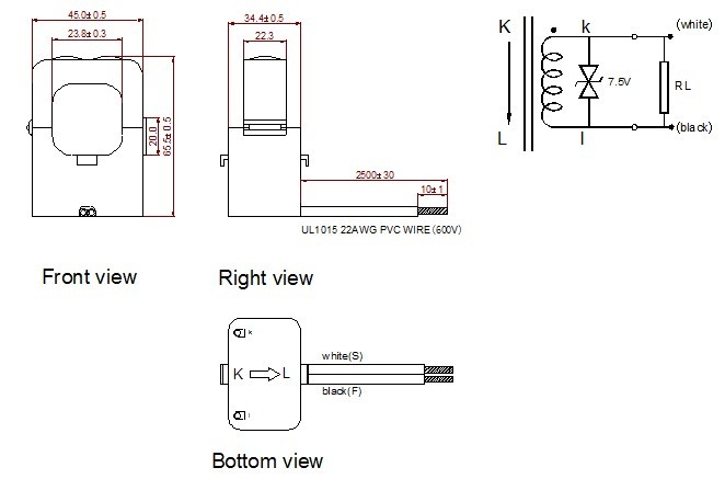 KCT-24 clamp-on current transformer split core current transformer 5a