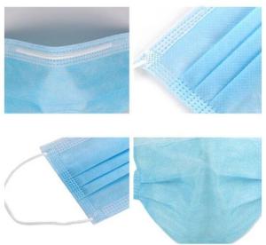 Quality Blue Face Masks For Germ Protection , Surgical Face Mask 3 Ply 17.5cm X 9.5cm wholesale