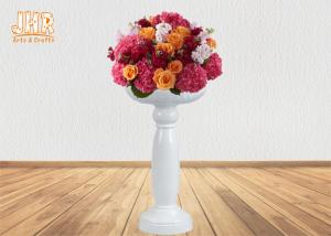 Quality Decorative Glossy White Fiberglass Flower Pots Creative Shape 100cm Height wholesale