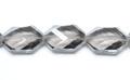 Gray Glass Faceted Slabs, 15 Beads Per Strand