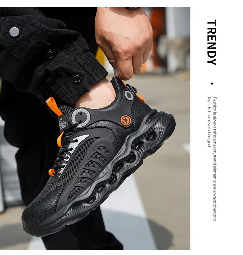 TPU Flying Knit Work Shoes With EVA Sole For Industrial Safety Kevlar Mid Sole Steel Toe Anti-stab And Anti-smash