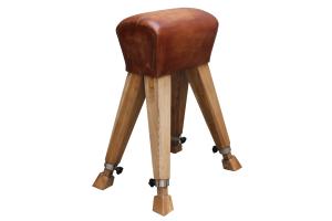 Quality Height 100cm Solid Wood Leather Bench Stool With Four Legs wholesale