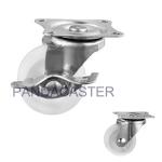 2 Inch White PP Polypropylene Wheels Furniture Swivel Casters With Brakes