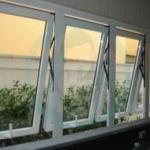 White Exterior Aluminum Window Awnings Vertical Swing Open
