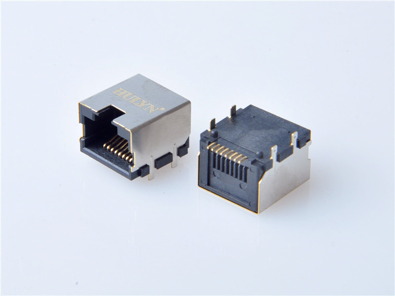 HULYN Very low profile, Shielded RJ45 Modular Jack, Through Hole Type, DIP,with LEDs，