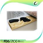 Drawer bamboo knife block knife storage and organizer