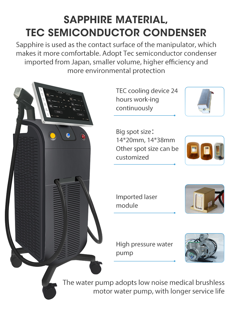 Stationary Q Switched Nd Yag Laser Machine Professional Pico Laser Tattoo Removal Machine 808nm