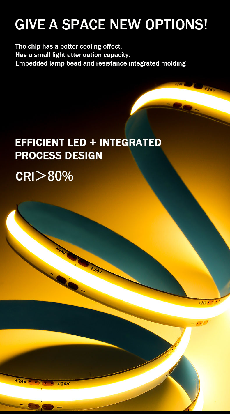 LED Light Source 12W/meter Electroplate COB 320Ds Light Strip SL- COB-03208D65