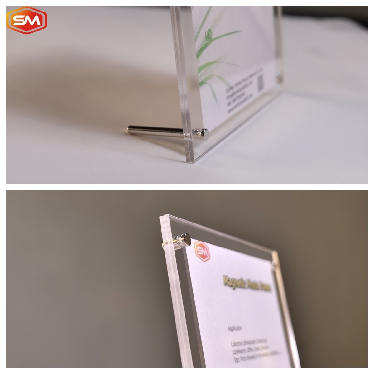 Square Gift Double Sided Custom Thickness Acrylic Photo Frame With Stand