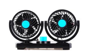 Quality Car Dashboard Fan / Universal Car Accessories Dual Head 2 Speed 12V Cooling Air Circulator wholesale