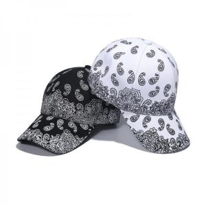 Quality Hip Hop Punk Cap Black And White Cashew Print Baseball Cap wholesale