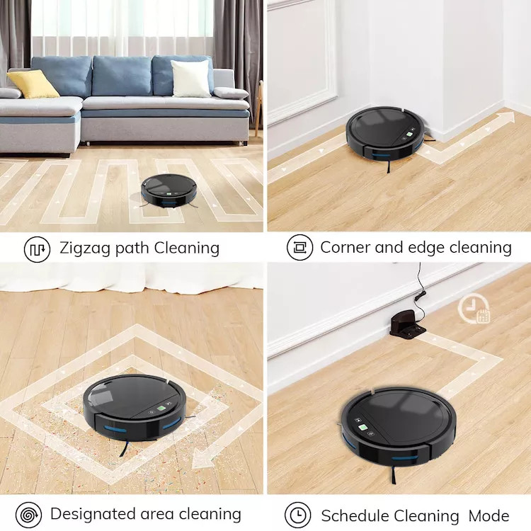 Glomarket Smart Home Tuya Robotic Auto Vacuum Cleaner 2500mah Battery Multifunction