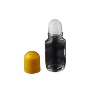 Quality Transparent Glass Rollerball Perfume Container 50ml Yellow Pp Plastic Cap wholesale