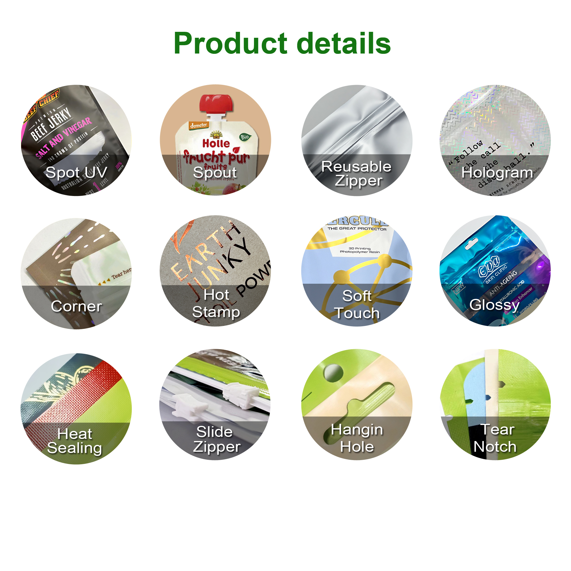 Matte Or Glossy Composite Plastic Bag Digital Full Printing For Snack Food Chips Packing