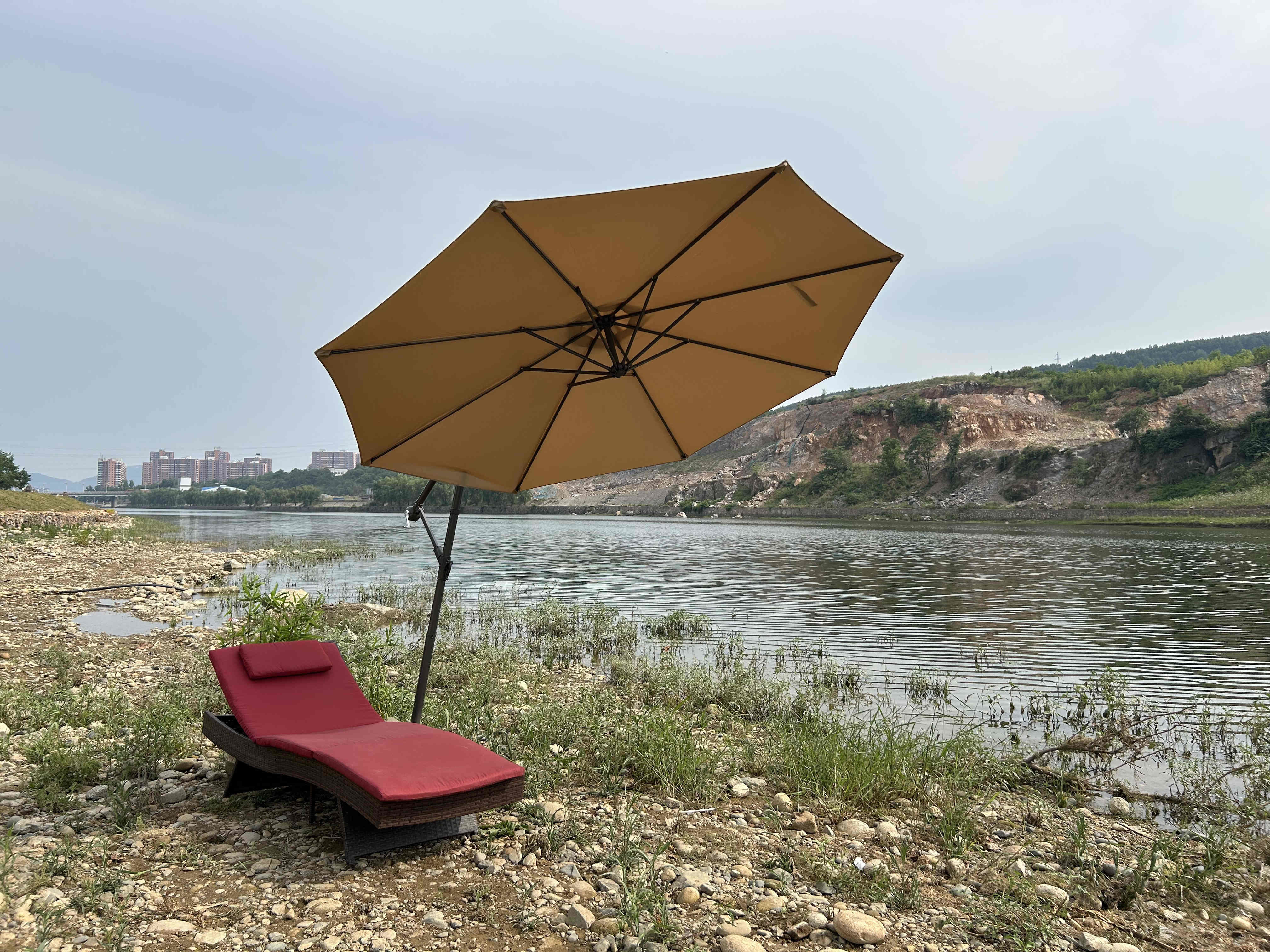 Shade Cantilever Outdoor Garden Parasol Patio Umbrellas Lounge Chair 11 Foot 12 Foot 13 Foot