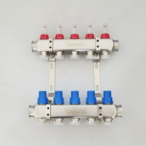 Quality Stainless Steel 304 Underfloor Heating Manifolds set with flowmeters wholesale