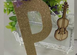 Quality Letter P Gold Sparkle Letters , Glitter Stick On Letters For Bedroom wholesale