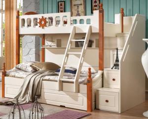 Quality Mediterranean Style Kids Furniture Wooden Storage Children Bunk Bed wholesale