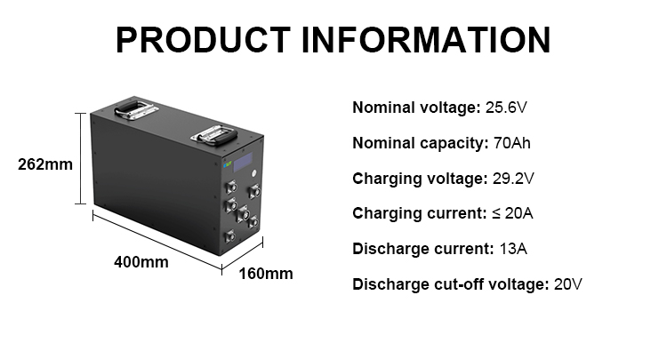 70Ah 25.2V Lithium Ion Phosphate Battery Replacement Long Cycle Life