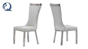 Quality Luxury Chrome SS Dining Chairs softness Upholstered Dining Room Chair wholesale