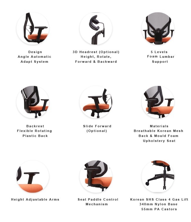 55mm Black PA Plastic Office Computer Desk Chair RoHS EN 1335