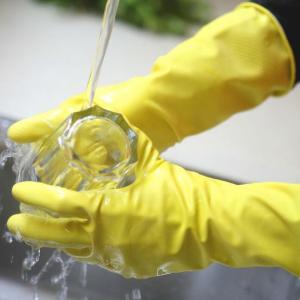 Quality S Latex Reusable 30g 300mm Kitchen Dishwashing Gloves wholesale