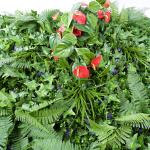 PE Outdoor Decorative Artificial Green Walls 35mm Synthetic Grass Landscape For
