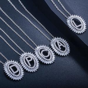 Quality Letter Necklace Earing Jewelry Set CZ Crystal Necklace and Earring Sets Big Wedding Jewelry Sets wholesale
