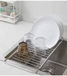 Ss 304 Kitchen Sink Rack Telescopic Drain Rack Storage Soap Sponge Dishes Holder