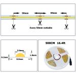 3- High Brightness COB Led Strip Light 480leds 8mm10mm 3000K4000K6500K Warm