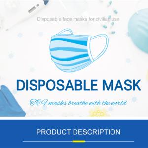 Quality Protective Breathable 3 Layers OEM Disposable Surgical Face Mask 17.5cm X9.5cm wholesale