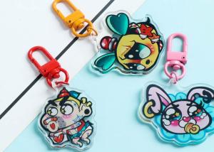 Quality Acrylic cartoon keychain pendant lovely cute boy girls animal star surrounding Logo wholesale