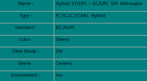 Hybrid  ST/UPC-- SC UPC  Attenuator