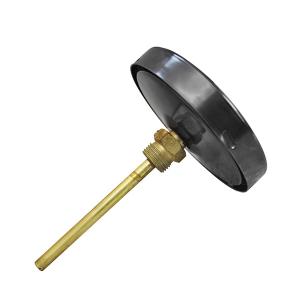 Quality Bimetallic Stemmed 80MM 600C Helical Bimetallic Thermometer Glass Window wholesale