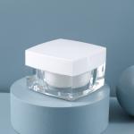 5g10g 15g Acrylic Base Material Luxury Black White Frosted Square Skin Care