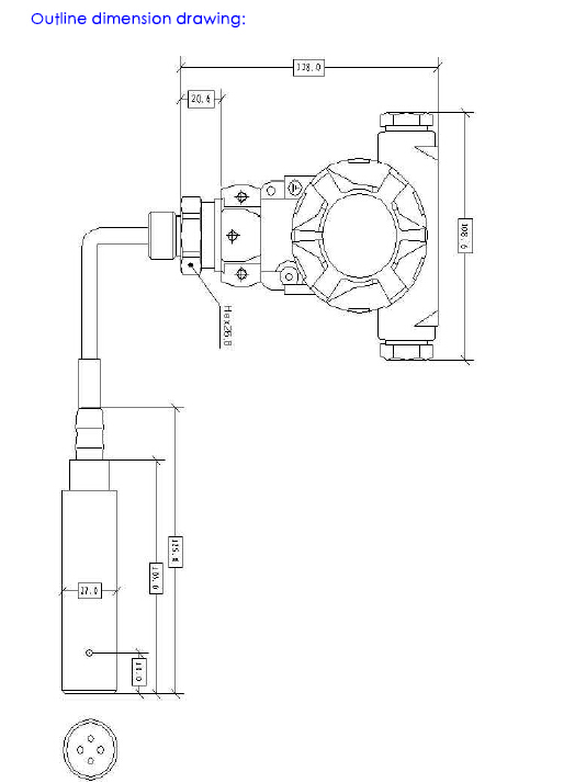 HPT-34 0-500M Submersible liquid level pressure transmitter with junction box