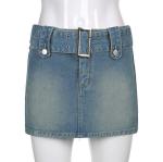 Oem Factory Manufacturer Custom Logo Hip Skirt Lady Short Denim Skirt Custom