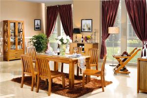 Quality modern rectangle solid wood dining table set wholesale