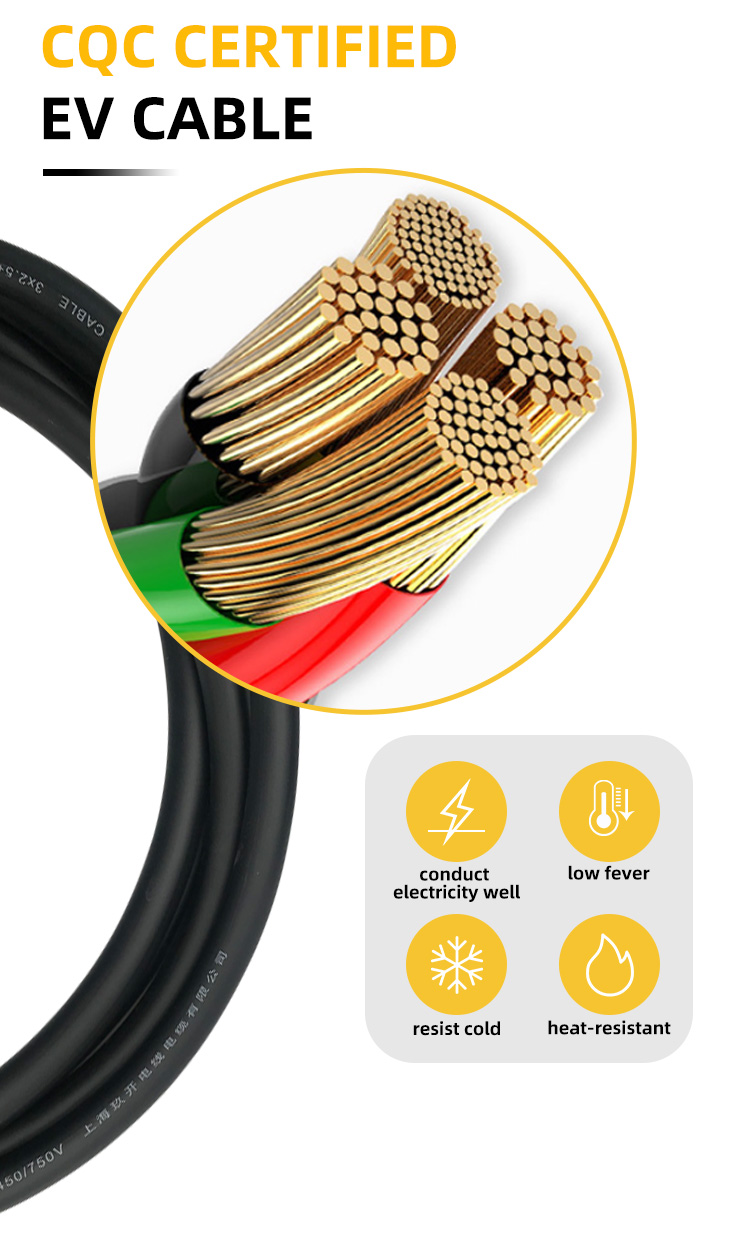 220V ID4 ID6 GBT Portable Ev Charger with EU Socket and Color Screen Charging Cable PC Copper Operate 7kw 32A Compact Design