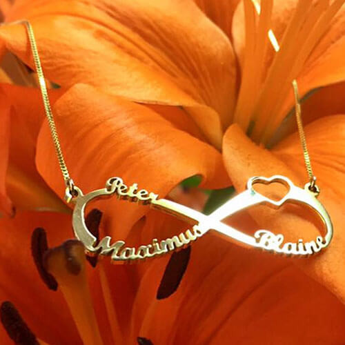 15.7in Infinity Custom Silver Necklaces