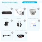 5W 1920x1080 8chs 3.6mm Lens 1/3" CMOS CCTV Camera Kit