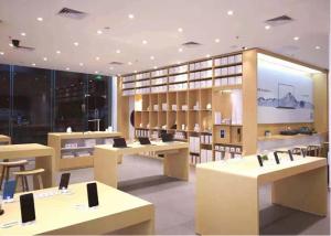 Quality Wooden Mobile Phone Display Cabinet , Cell Phone Display Case Customized Shape wholesale