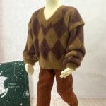 Children's Jacquard Pattern Kid Knitted baby Girls and Boys Lantern Puff sleeve
